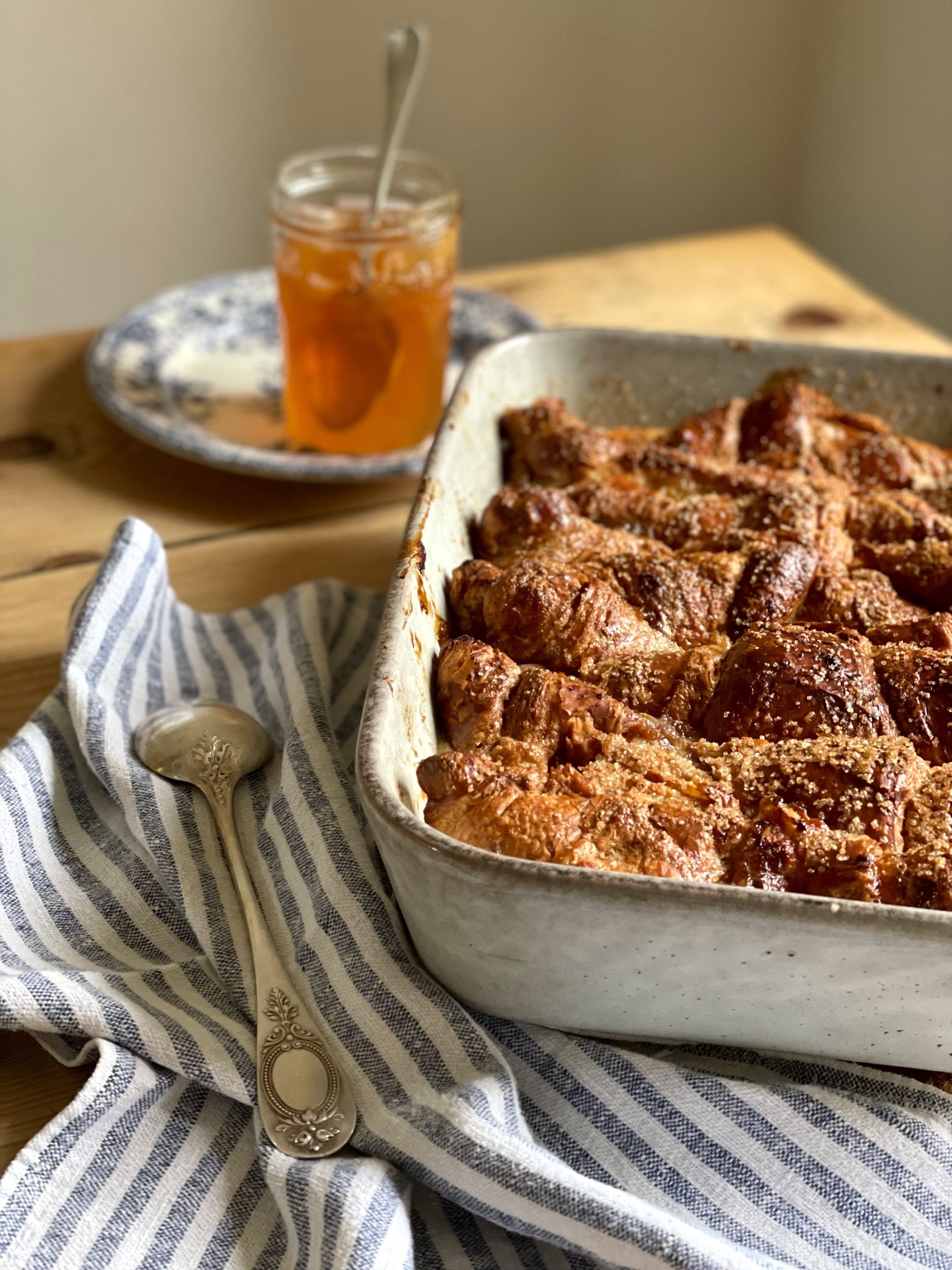 Apricot croissant pudding recipe - a great way to use up leftover croissants